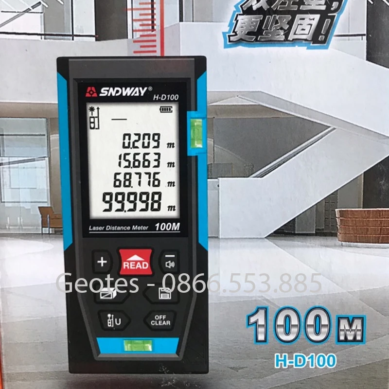 Máy đo khoảng cách laser SNDWAY H-D100 bằng tia laser đo xa 100m