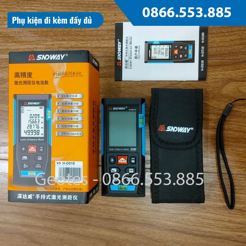 Máy đo khoảng cách laser SNDWAY H-D100 bằng tia laser đo xa 100m