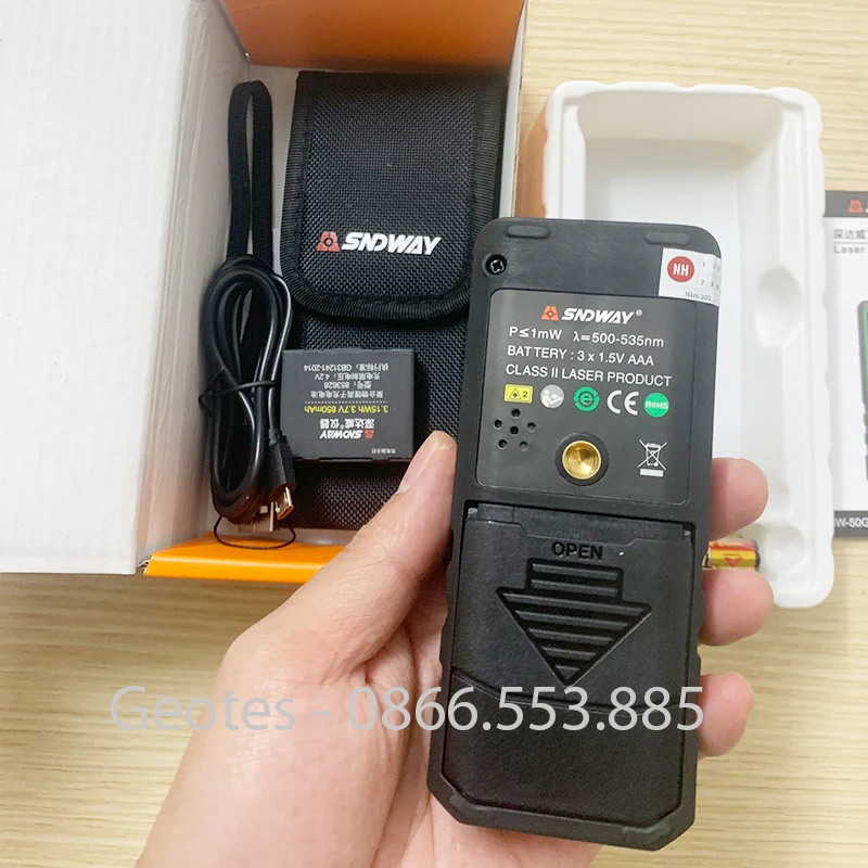 MÁY ĐO KHOẢNG CÁCH SNDWAY SW-70G LASER TIA XANH Đo 70m CHÍNH HÃNG