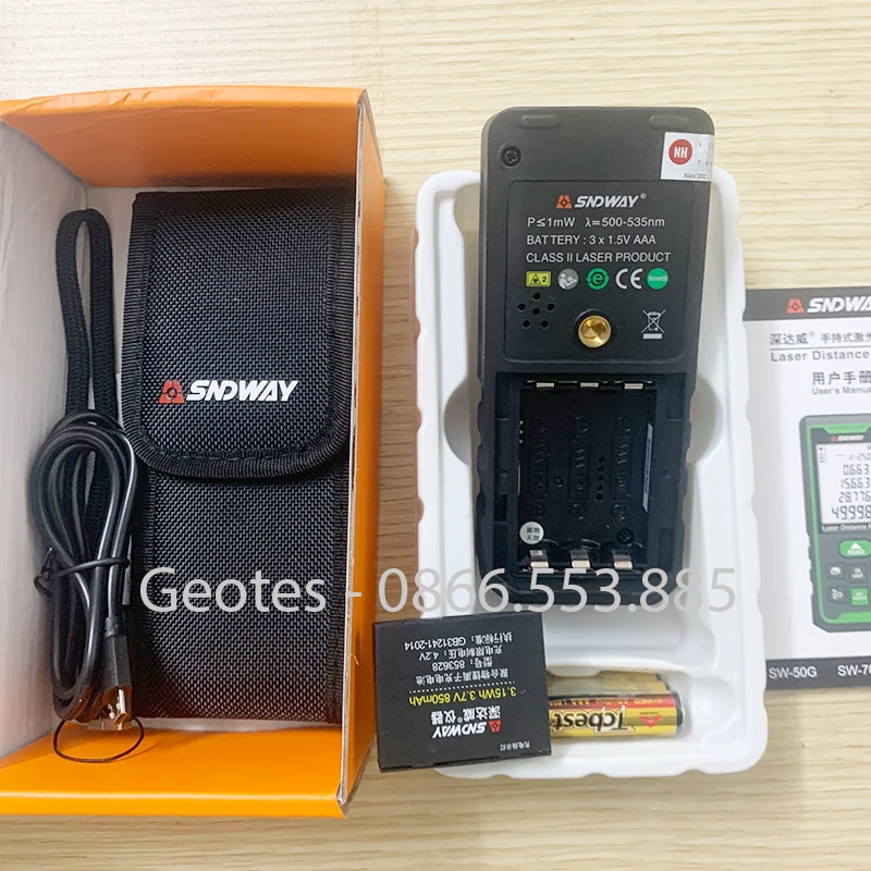 MÁY ĐO KHOẢNG CÁCH SNDWAY SW-70G LASER TIA XANH Đo 70m CHÍNH HÃNG