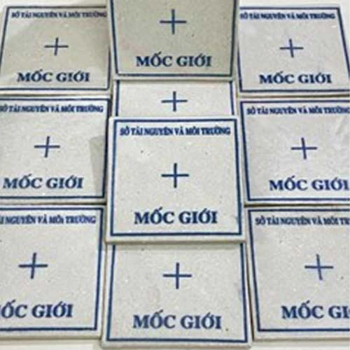 Mốc Sứ Vuông Trắc Địa 10x10cm