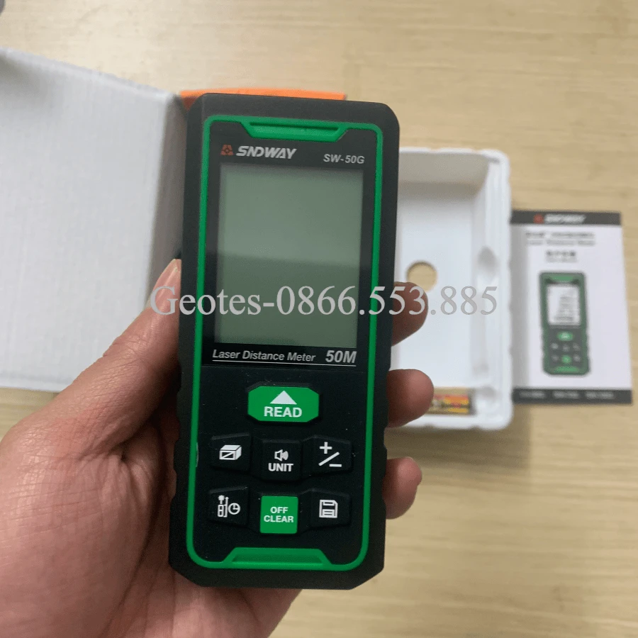 Máy đo khoảng cách SNDWAY SW-50G Tia laser màu xanh Chính hãng