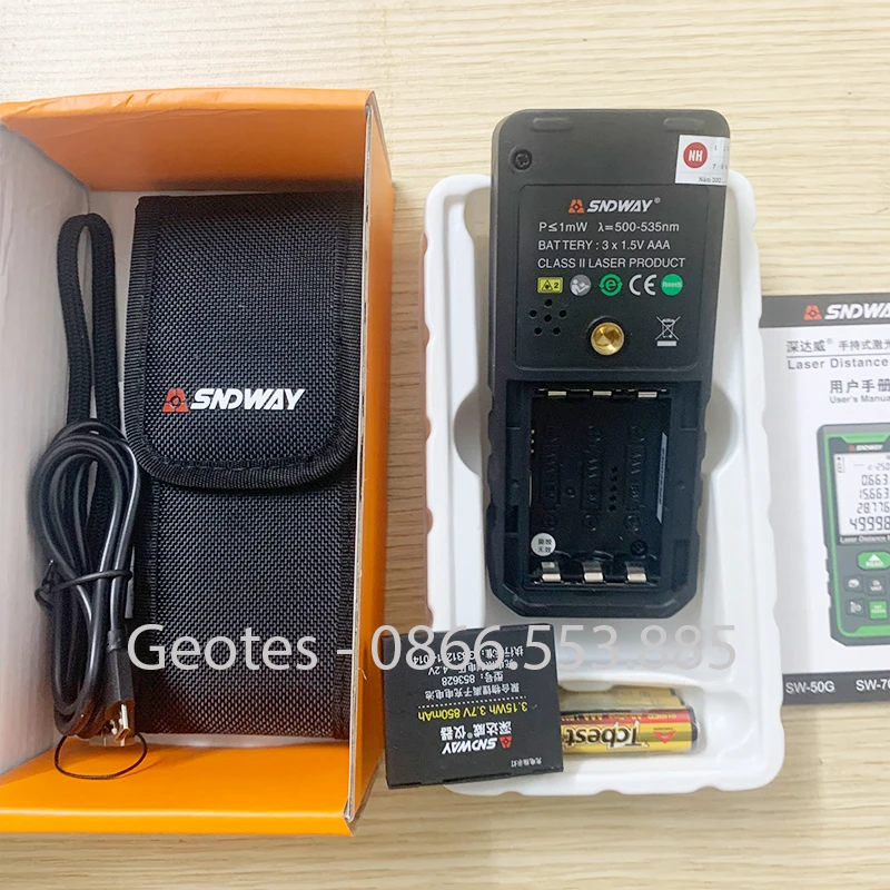 Máy đo khoảng cách SNDWAY SW-50G Tia laser màu xanh Chính hãng